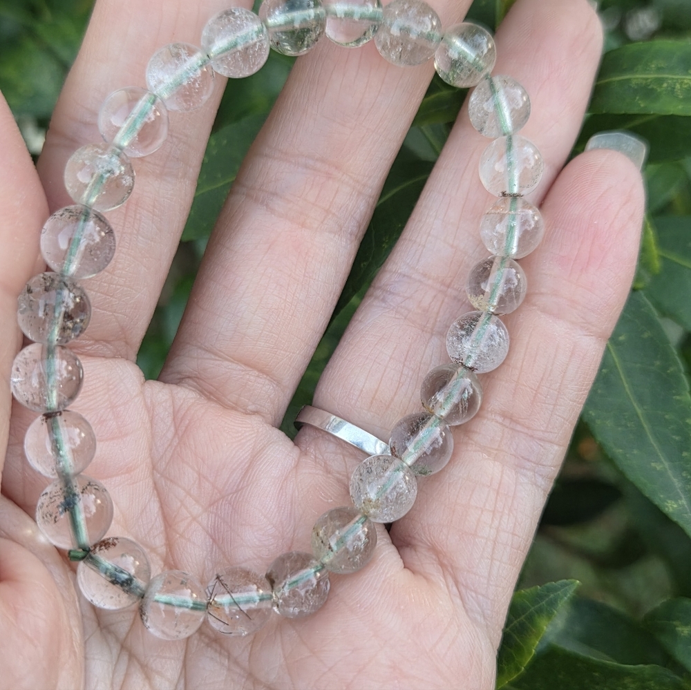 Natural Phantom Rutilated Quartz Bracelet - Picture 2 of 4